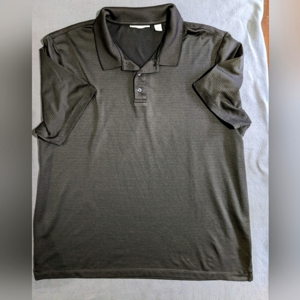 Perry Ellis Portfolio Polo Golf Shirt‎ Black 100% polyester size XL
